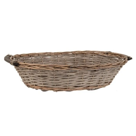 OVAL GREY BASKET 61X48X16 CM
