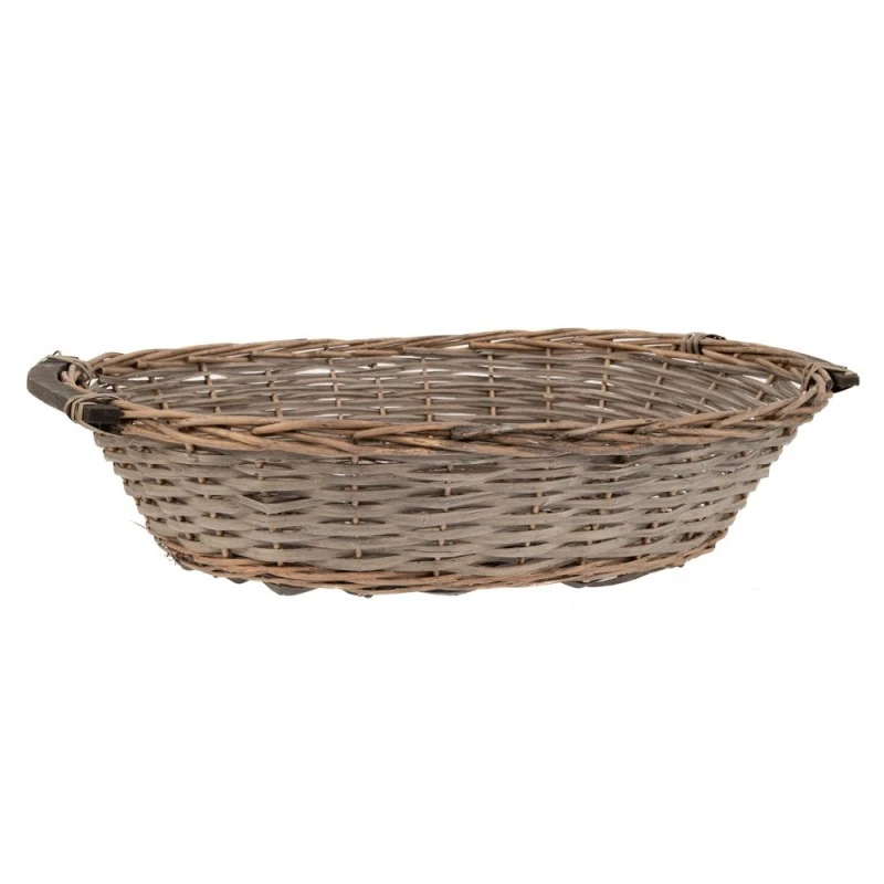 OVAL GREY BASKET 61X48X16 CM