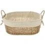 NATURAL WILLOW BASKET WITH FABRIC 35X25X14CM