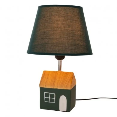 PETROL TABLE LAMP IN A HOUSE SHAPE BASE 33CM