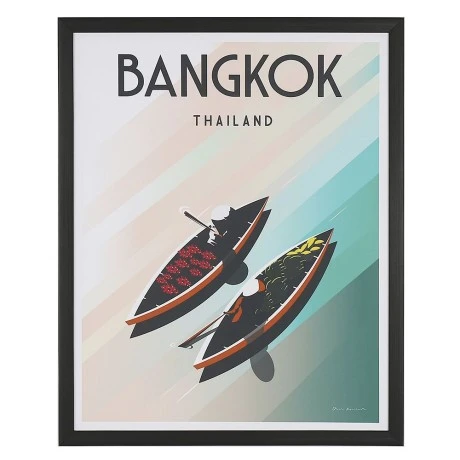 FRAMED PRINT ON CANVAS 60X80 CM BANGKOK RETRO STYLE
