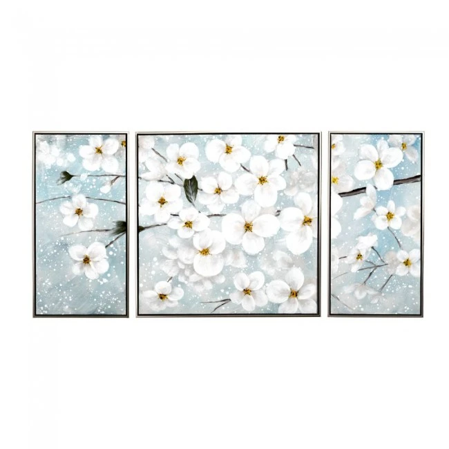 ΠΙΝΑΚΑΣ Σ 3 ΕΛΑΙΟΓΡΑΦΙΑ ΠΑΝΩ ΣΕ ΤΥΠΩΜΕΝΟ ΚΑΜΒΑ ΜΕ ΜΑΡΓΑΡΙΤΕΣ ΚΑΙ ΑΣΗΜΙ ΚΟΡΝΙΖΑ150Χ4.5Χ72.5ΕΚ