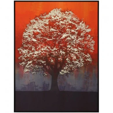 CANVAS ORANGE PAINTING OF TREE WITH BLACK FRAME 90X2.5Χ120CM