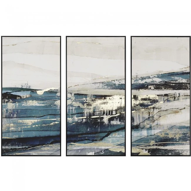 TRIPTYCH FRAMED PRINT ON CANVAS 3X(40X80) CM ABSTRACT THEME