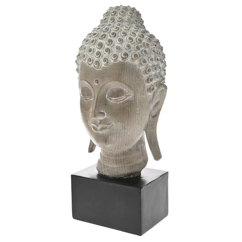 DECO POLYRESIN  BUDDHA HEAD ON BLACK BASE 16x14.5x34CM