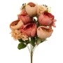 ARTIFICIAL ORANGE ROSE DAVID AUSTIN BOUQUET 45CM