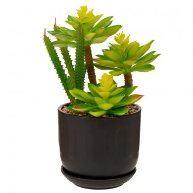 ARTIFICIAL GREEN PLANT IN BLACK POT