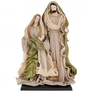 GREEN GOLD HOLY FAMILY FIGURINES 30CM