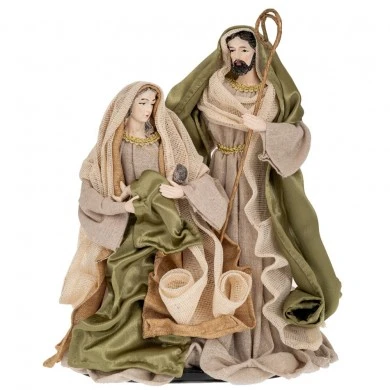 GREEN GOLD HOLY FAMILY FIGURINES 90CM