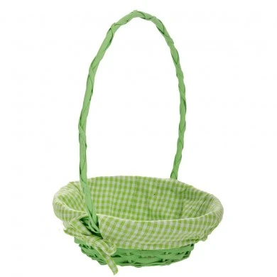 GREEN FABRIC BASKET D25X9 35CM