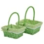SET 2 GREEN FABRIC BASKET 30X22X12 30-25X15X10 25CM