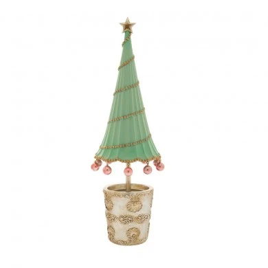 XMAS RESIN GREEN CHRISTMAS TREE 11X11X35.2CM