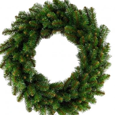 GREEN PVC CHRISTMAS WREATH 120CM