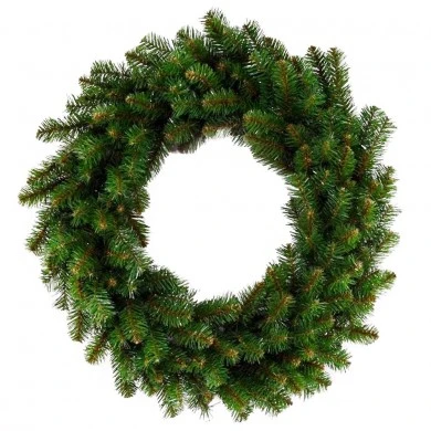 GREEN PVC CHRISTMAS WREATH 70CM