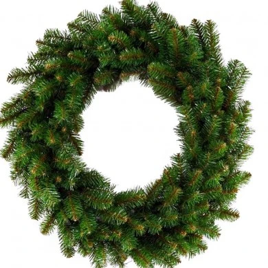 GREEN PVC CHRISTMAS WREATH 90CM