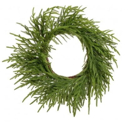 GREEN REAL TOUCH CHRISTMAS WREATH D70CM