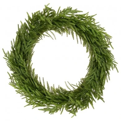 GREEN REAL TOUCH CHRISTMAS WREATH D80CM