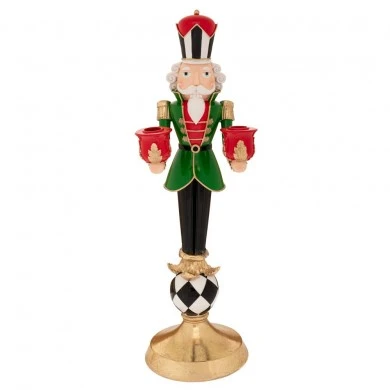 GREEN RESIN SOLDIER CANDLE HOLDER 17X17X52.5CM