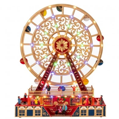 XMAS FERRIS WHEEL ANIMATED WITH LIGHTS, INCLUDING ADAPTOR 38Χ17Χ48CM