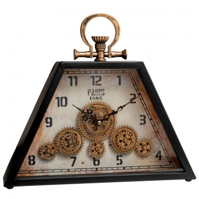 TABLE CLOCK 36X8X32CM WITH GEARS