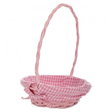 PINK FABRIC BASKET D25X9 35CM