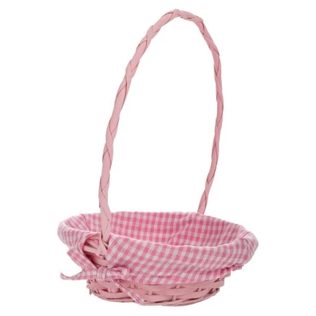 PINK FABRIC BASKET D25X9 35CM