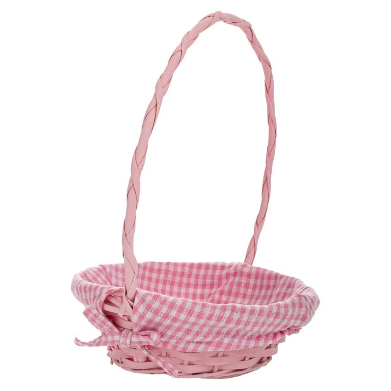 PINK FABRIC BASKET D25X9 35CM