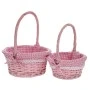 SET 2 PINK FABRIC BASKET 25X12 30-20X10 25CM