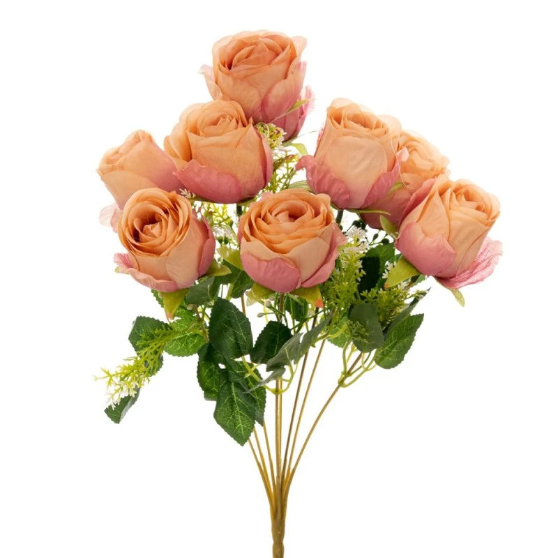 ARTIFICIAL PINK ROSE BUSH 45CM