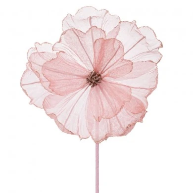 PINK ORGANZA MAGNOLIA STEM 60CM