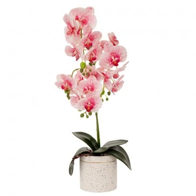 ARTIFICIAL PINK ORCHID IN CERAMIC POT 65CM