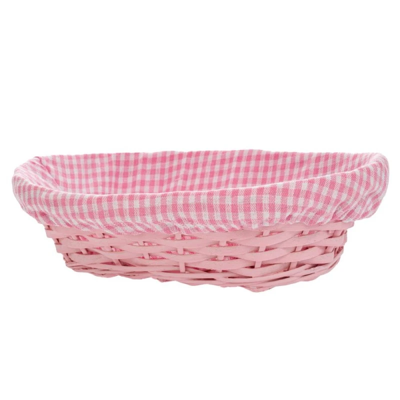 PINK FABRIC BASKET 33X23X9CM
