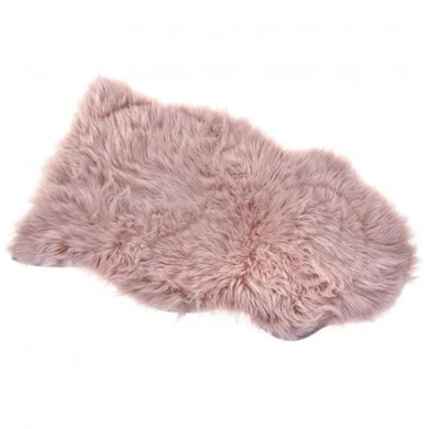 PINK FAUX SHEEPSKIN FUR RUG 90X120CM
