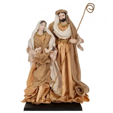 CHAMPAGNE GOLD HOLY FAMILY FIGURINES 30CM