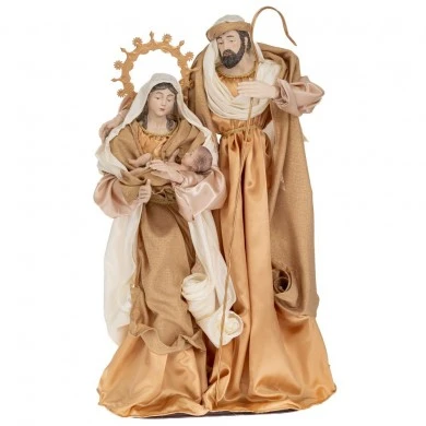 CHAMPAGNE GOLD HOLY FAMILY FIGURINES 40CM