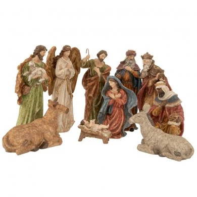 XMAS SET 10  RESIN NATIVITY FIGURINES