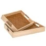 SET 2 WOODEN TRAY 40X30X6 35X26X6CM