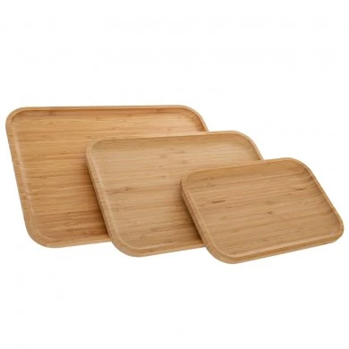 SET 3 DECO BROWN SQUARE TRAY 30X20  36X24  40X30CM