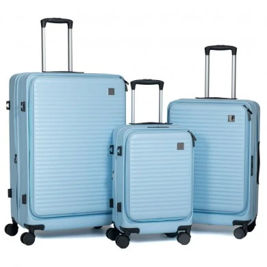 SET 3 BLUE SUITCASE WITH WHEELS 50 61 71CM