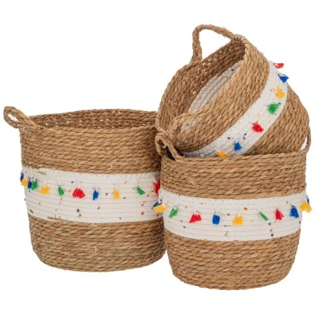 SET 3 NATURAL ROPE BASKET
