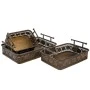 SET 3 BLACK METAL TRAY WITH HANDLES 38X26X11  31,5X21X11  24X16X11CM