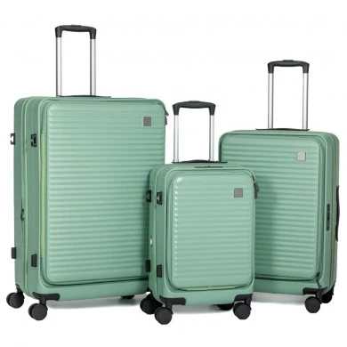 SET 3 GREEN SUITCASE WITH WHEELS 50 61 71CM