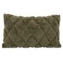 COTTON FABRIC FILLED CUSHION DARK GREEN COLOR 50X33CM