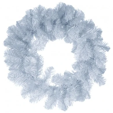 SILVER PVC PINE WREATH 50CM