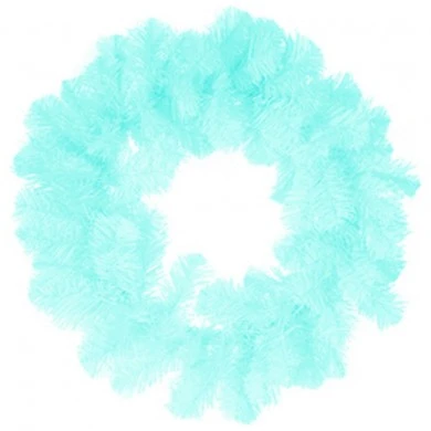 ICE BLUE PVC PINE WREATH 50CM