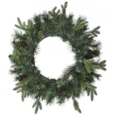 X MAS GREEN WREATH WITH PINECONES 60CM