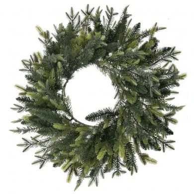 XMAS WREATH 60CM WITH MIXED PLASTIC FIR BRANCHES