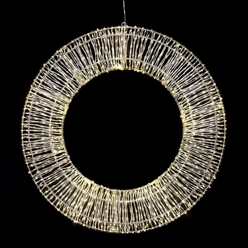 HANGING WREATH D60X6 CM WITH 1200 WARM WHITE LED LIGHTS IP44