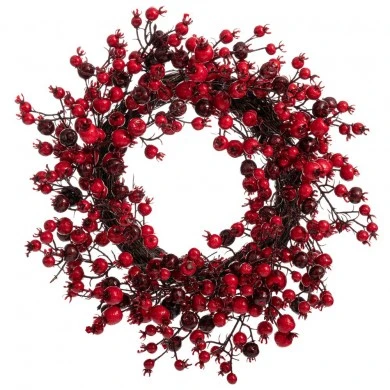 RED WREATH WITH BERRIES 40CM