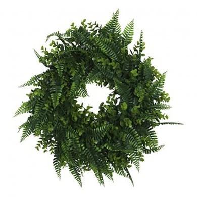 ARTIFICIAL GREEN GRASS WREATH 45CM